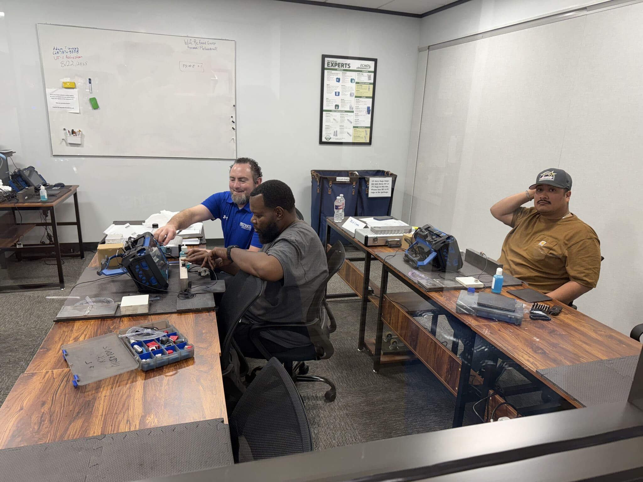 NDT professionals collaborating